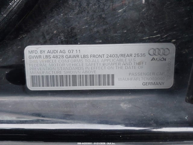 2012 AUDI A4 WAUHFAFL7CN003040 Photo 8