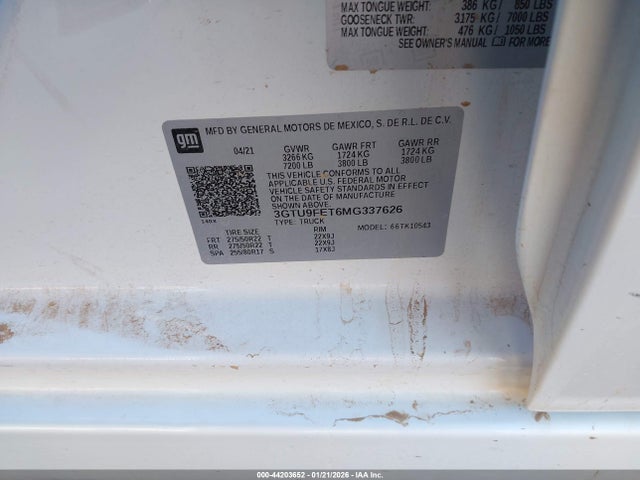 3GTU9FET6MG337626 GMC Sierra 1500 4wd Short Box Denali