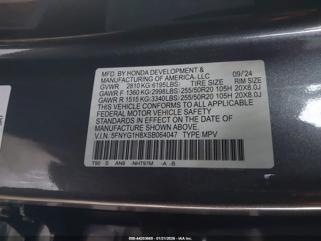 5FNYG1H8XSB064047 Honda Pilot Elite