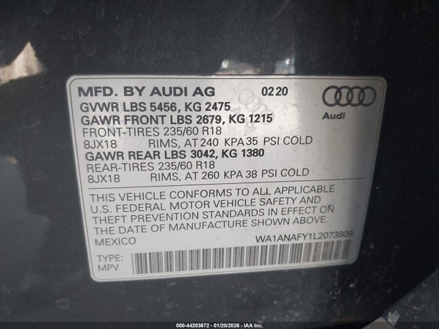 2020 AUDI Q5 WA1ANAFY1L2073809 Photo 8