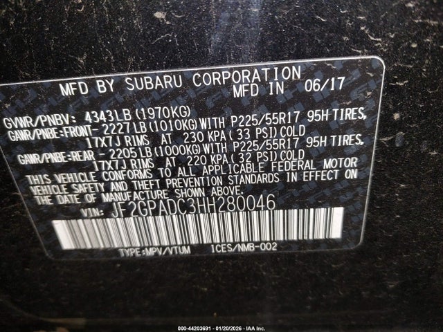 JF2GPADC3HH280046 Subaru Crosstrek 2.0i Premium