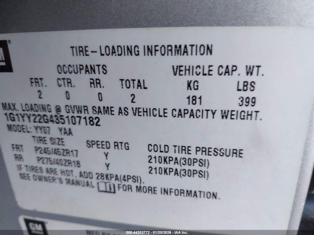 2003 CHEVROLET CORVETTE 1G1YY22G435107182 Photo 8