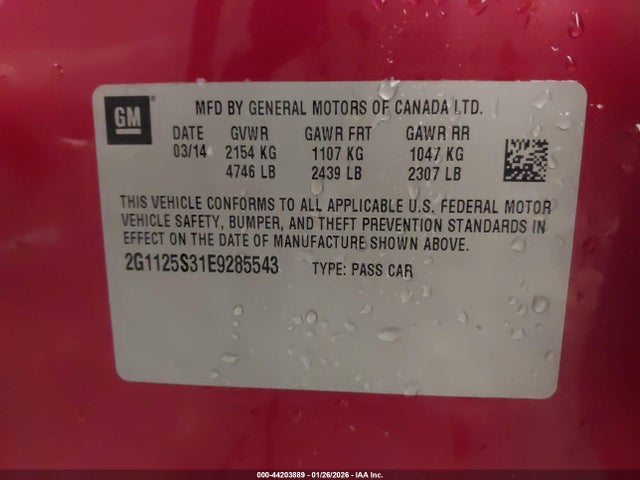 2G1125S31E9285543 Chevrolet Impala 2lt