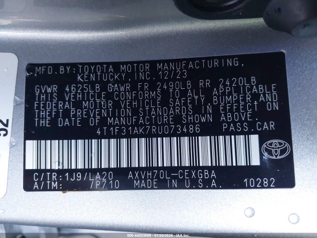 2024 TOYOTA CAMRY HYBRID 4T1F31AK7RU073486 Photo 8