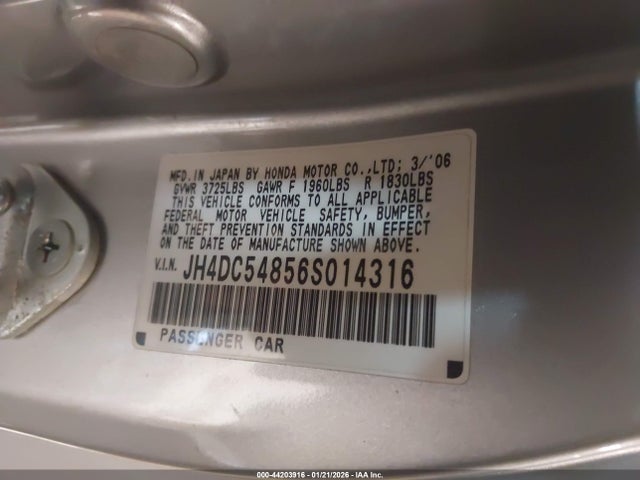 2006 ACURA RSX JH4DC54856S014316 Photo 8