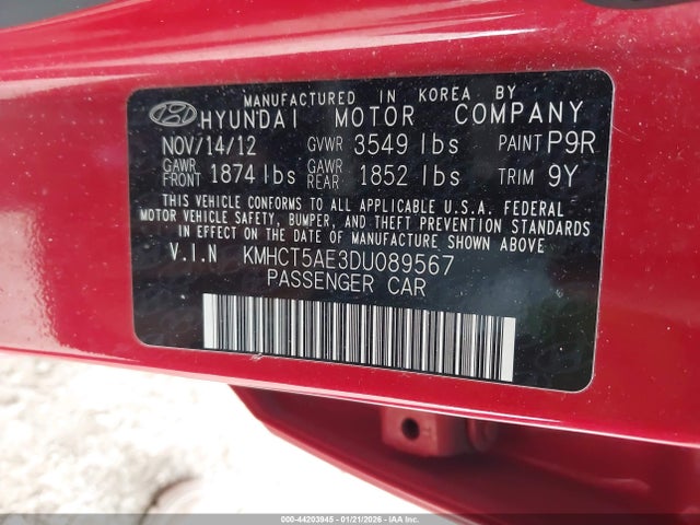 2013 HYUNDAI ACCENT KMHCT5AE3DU089567 Photo 8