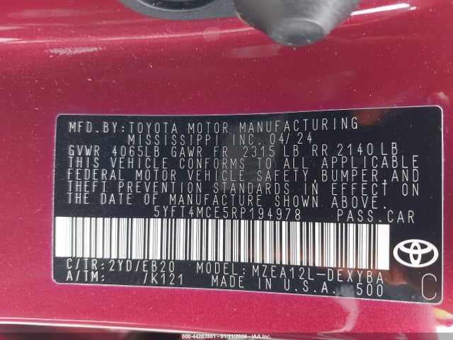 5YFT4MCE5RP194978 Toyota Corolla Xse