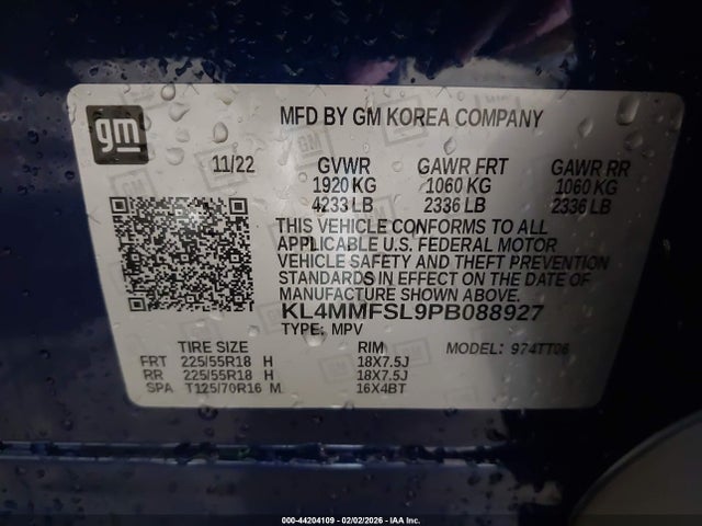 KL4MMFSL9PB088927 Buick Encore Gx Essence Fwd