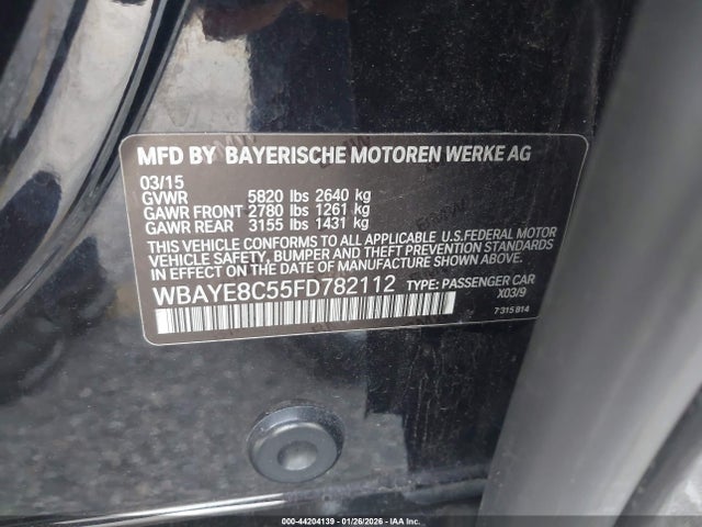 WBAYE8C55FD782112 BMW 750LI
