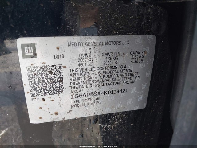 2019 CADILLAC CTS 1G6AP5SX4K0114421 Photo 8