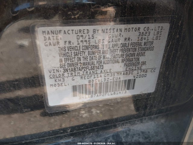 Nissan SENTRA SV 2015 3N1AB7AP2FL681473 Image 9