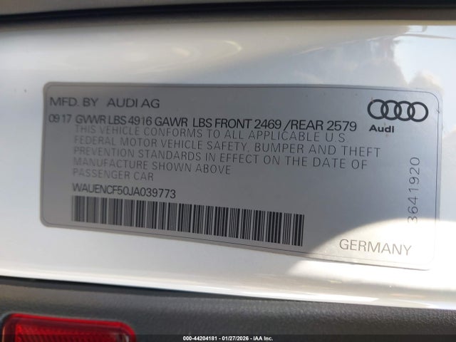 2018 AUDI A5 WAUENCF50JA039773 Photo 8