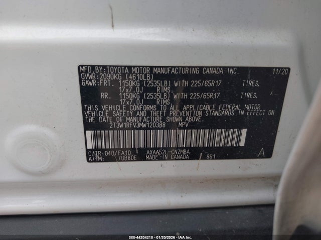2T3W1RFV3MW120388 Toyota Rav4 Xle