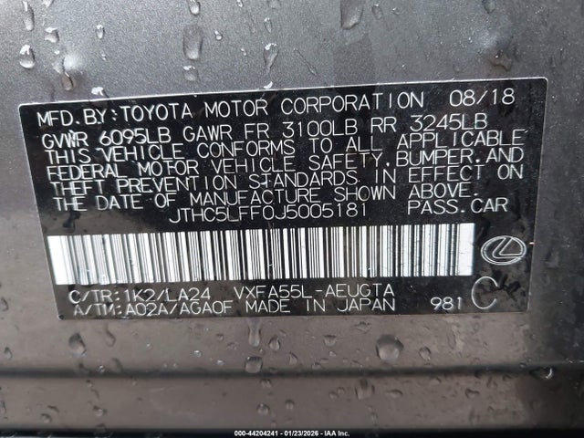 2018 LEXUS LS 500 JTHC5LFF0J5005181 Photo 8