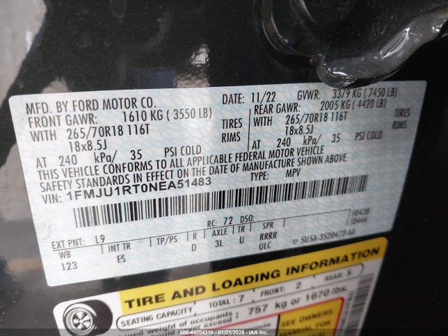 1FMJU1RT0NEA51483 Ford Expedition Timberline