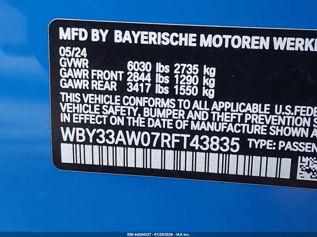 BMW I4 Gran Coupe M50 2024 WBY33AW07RFT43835 Image 9
