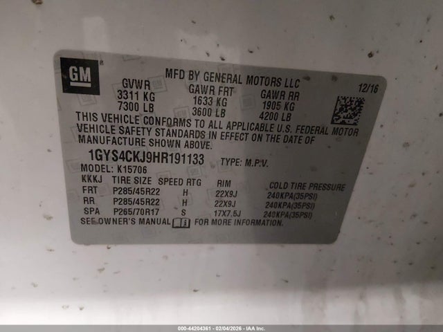 2017 CADILLAC ESCALADE 1GYS4CKJ9HR191133 Photo 8