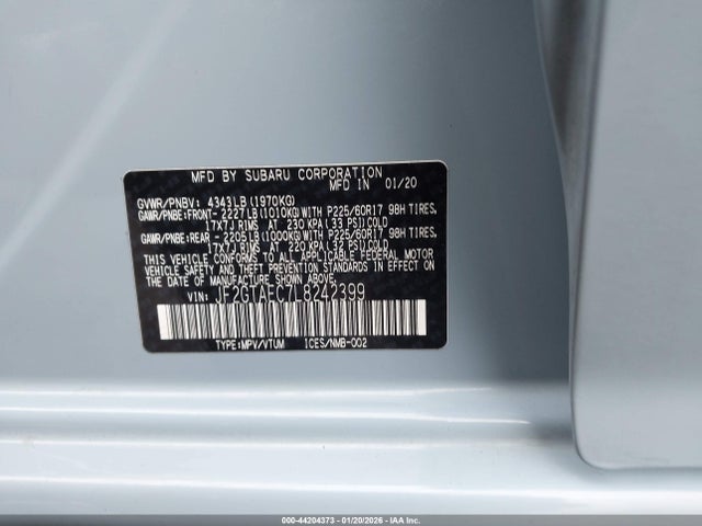 JF2GTAEC7L8242399 Subaru Crosstrek Premium