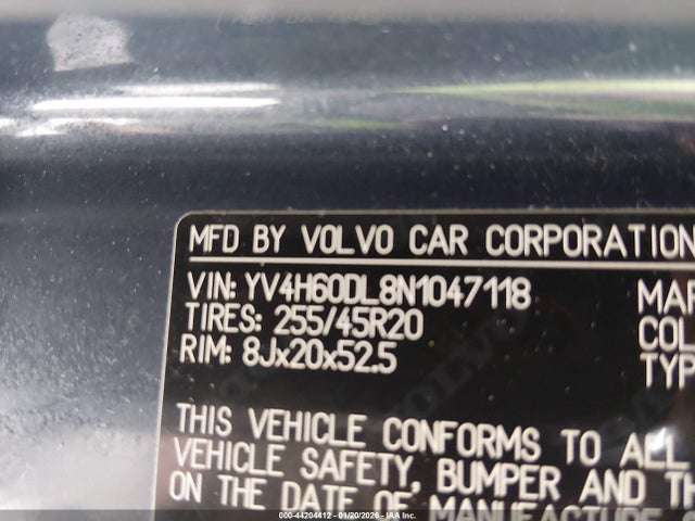 2022 VOLVO XC60 RECHARGE PLUG-IN HYBRID YV4H60DL8N1047118 Photo 8