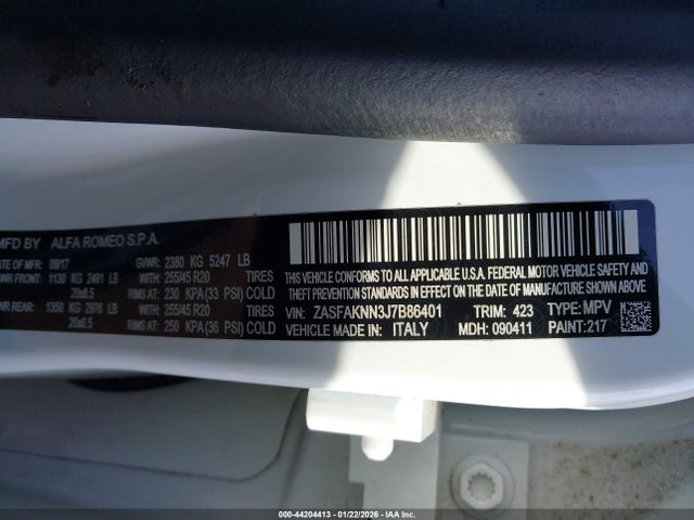 2018 ALFA ROMEO STELVIO ZASFAKNN3J7B86401 Photo 8