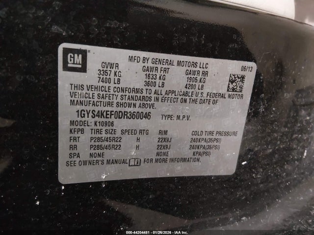 2013 CADILLAC ESCALADE ESV 1GYS4KEF0DR360046 Photo 8