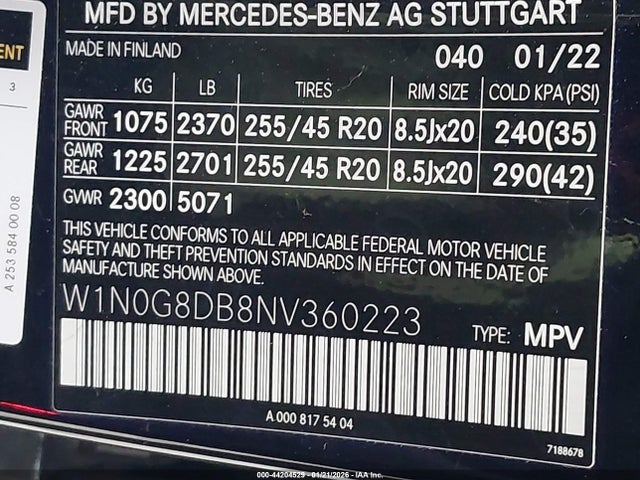 2022 MERCEDES-BENZ GLC 300 W1N0G8DB8NV360223 Photo 8