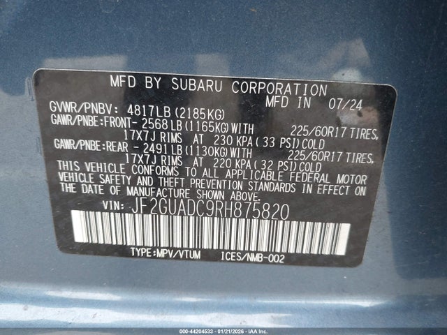 Subaru Crosstrek Premium 2024 JF2GUADC9RH875820 Image 9