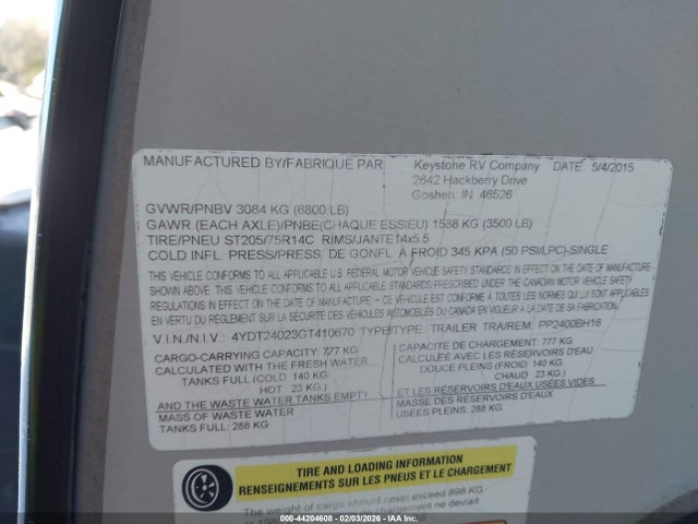 2016 KEYSTONE PASSPORT 4YDT24023GT410670 Photo 8