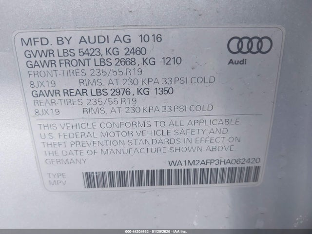 2017 AUDI Q5 WA1M2AFP3HA062420 Photo 8