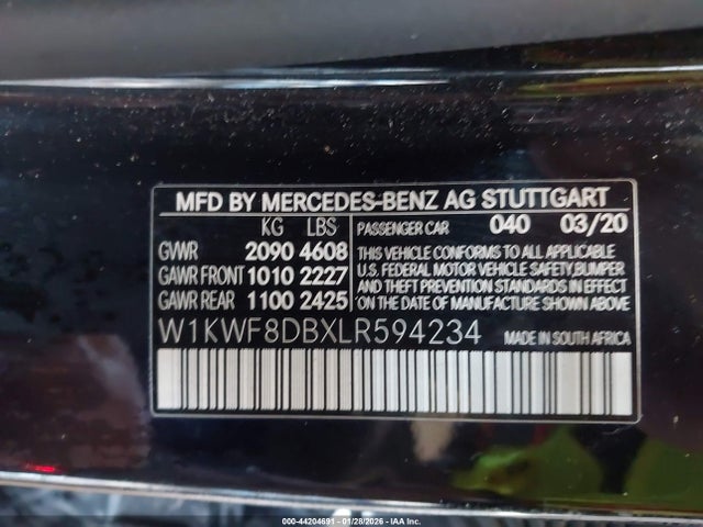 2020 MERCEDES-BENZ C 300 W1KWF8DBXLR594234 Photo 8
