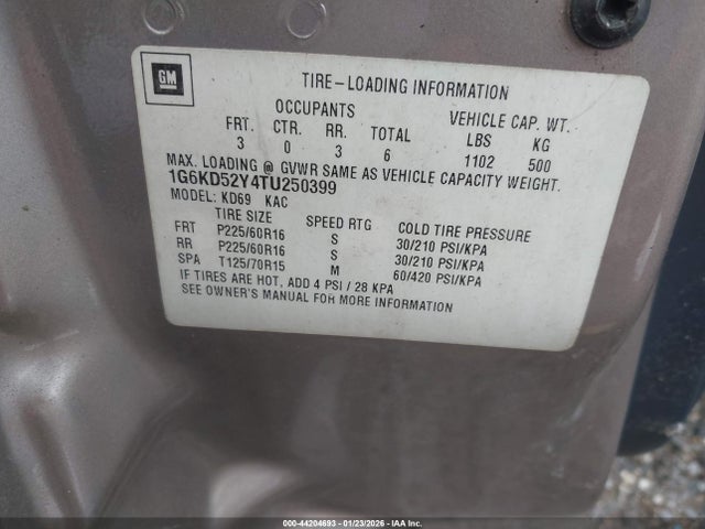 1996 CADILLAC DEVILLE 1G6KD52Y4TU250399 Photo 8