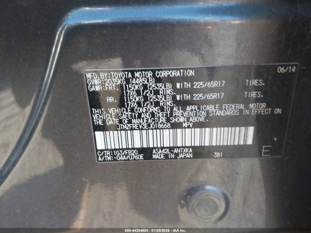 Toyota RAV4 LE 2014 JTMZFREV3EJ018668 Image 9
