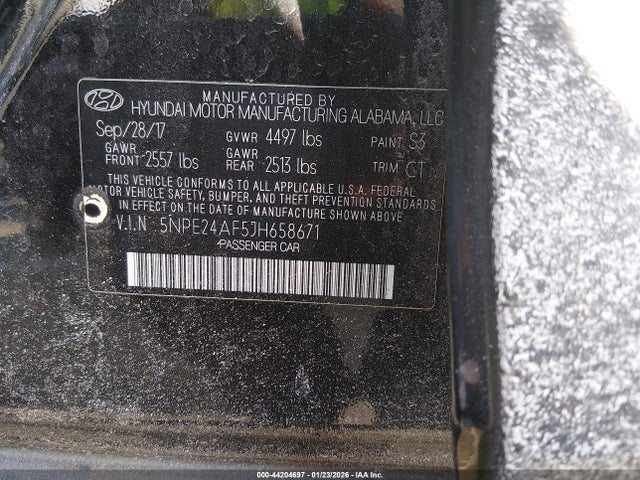 5NPE24AF5JH658671 Hyundai SONATA SE