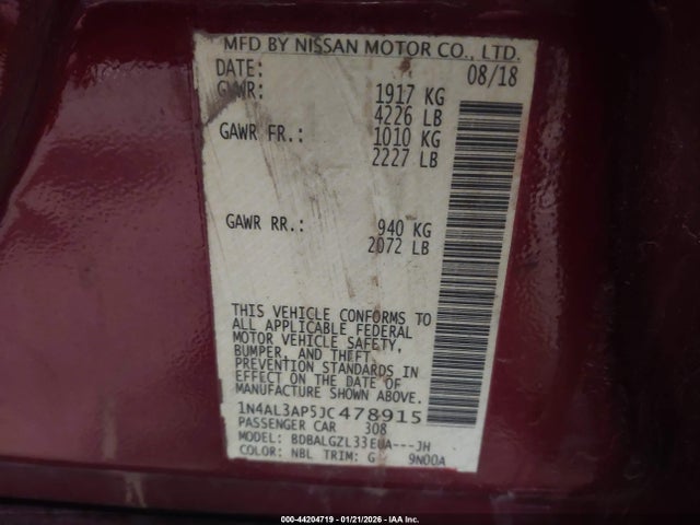 1N4AL3AP5JC478915 Nissan Altima 2.5 S
