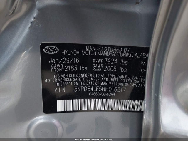 5NPD84LF5HH016517 Hyundai ELANTRA SE