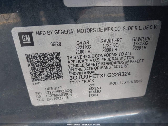 2020 GMC SIERRA 1500 3GTU9EETXLG328324 Photo 8