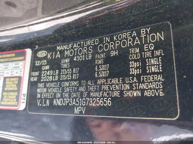 KIA SOUL + 2016 KNDJP3A51G7325656 Image 9