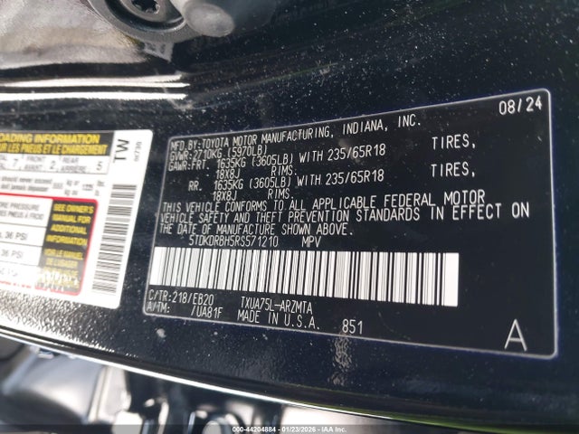 5TDKDRBH5RS571210 Toyota Highlander Xle