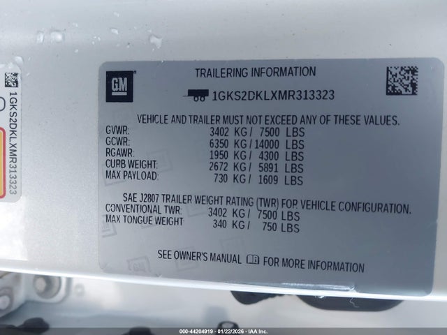 1GKS2DKLXMR313323 GMC YUKON DENALI
