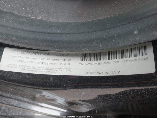2014 MASERATI QUATTROPORTE ZAM56PPA8E1086232 Photo 8