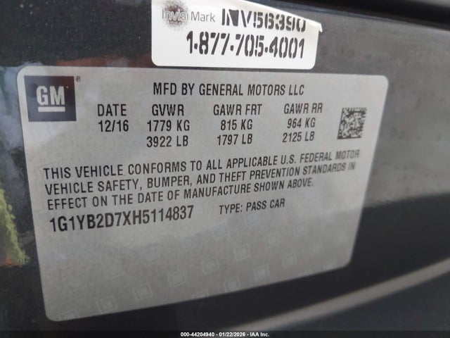 1G1YB2D7XH5114837 Chevrolet CORVETTE STINGRAY