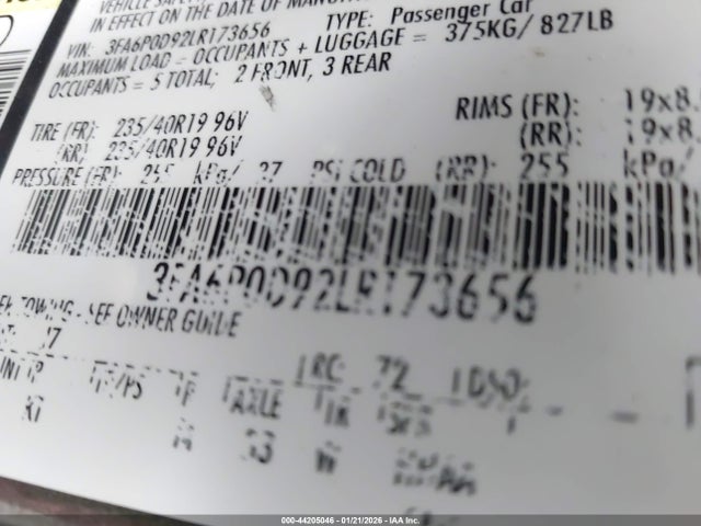 Ford Fusion Titanium 2020 3FA6P0D92LR173656 Image 9
