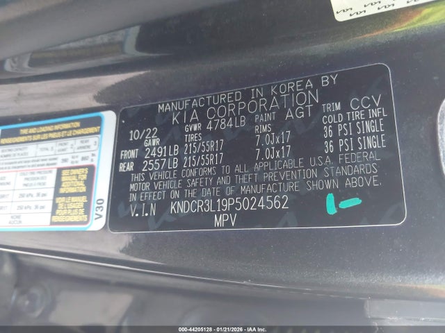 KNDCR3L19P5024562 KIA Niro Ev Wind