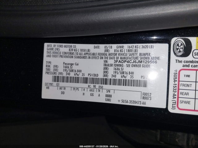 Ford Fiesta Titanium 2018 3FADP4CJ6JM129566 Image 9