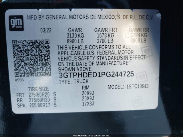 2023 GMC SIERRA 1500 3GTPHDED1PG244725 Photo 8