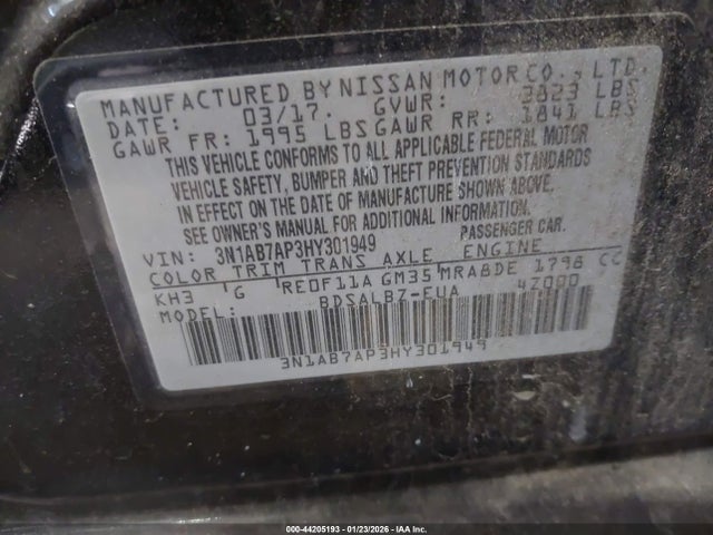 2017 NISSAN SENTRA 3N1AB7AP3HY301949 Photo 8