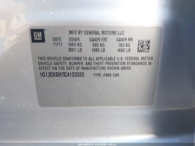 2012 CHEVROLET SONIC 1G1JC6SH7C4123320 Photo 8