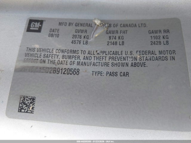 2011 CHEVROLET CAMARO 2G1FA1ED2B9120568 Photo 8