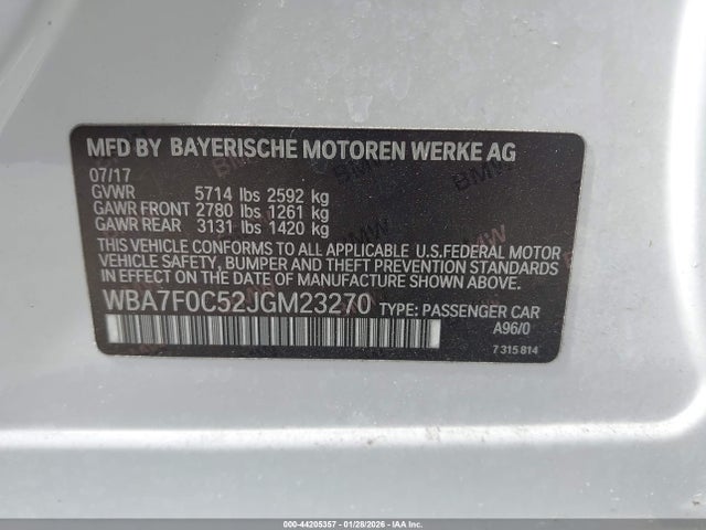 2018 BMW 750I WBA7F0C52JGM23270 Photo 8