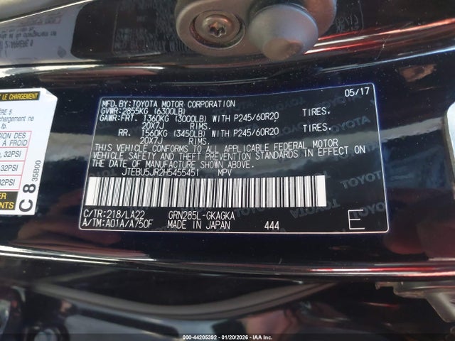 Toyota 4runner Limited 2017 JTEBU5JR2H5455451 Image 9